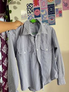 Oversized Striped Korean  Shirt
