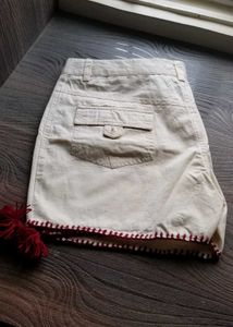 Shorts with  handwork done at thr bottom