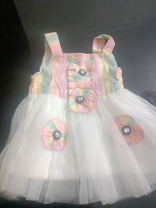 New Born Frock Elegant White