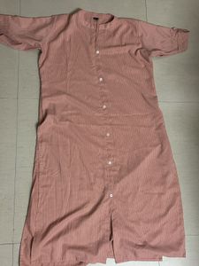 Peach Striped Kurta