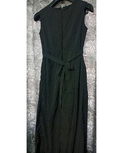Vertical Stripped Jumpsuit- Dark Grey/Black