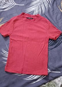 Pink Ribbed Top