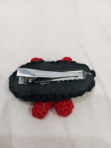 Red &amp; Black Crochet Hair Clip