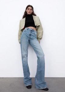 Zara Light Wash Flared Full Length Jeans