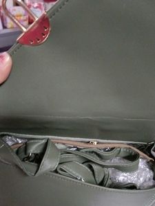 Green Structured Top Handle Bag