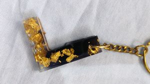 Resin, Letter L, Keychain