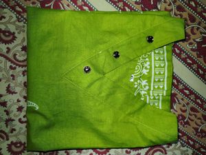 Green Pure Cotton Kurti.