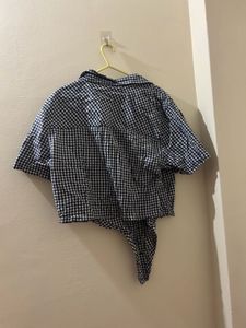 Gingham Tie-Front Top