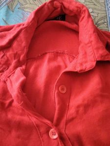 Red Button-Down Shirt