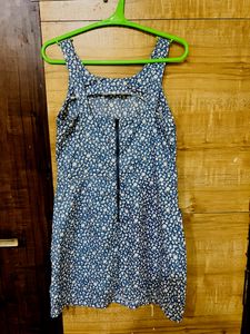 Globus Blue Printed Dress With Pockets