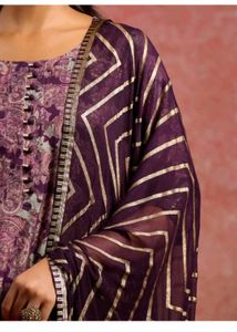 Purple Libas Kurti ~~with Strips Pattern