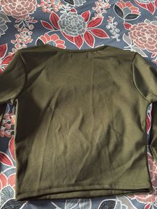 Olive Square Neck Crop Too