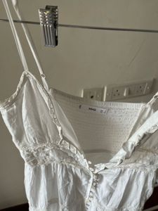 MANGO Frill Cotton Maxi Dress