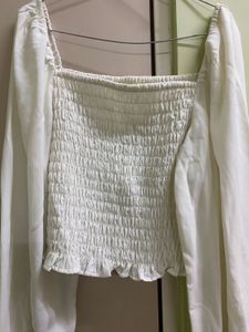 Chic White Smocked Top