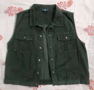 Offer For limited Time Dark Olive Half Jacket Ajio