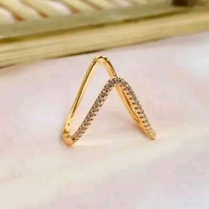 Elegant Gold Tone V SHAPE RING