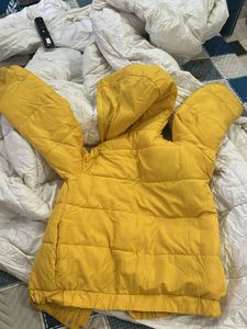 Yellow Hooded Puffer Jacket