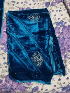 Teal Velvet dress materials