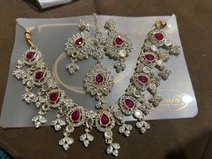 Elegant Pink &amp; Silver Jewelry Set