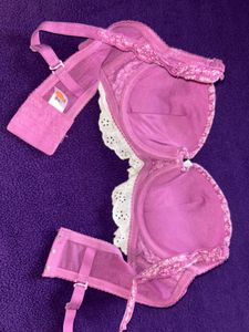 Floral Lace Trim Bra