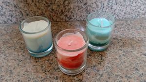 Scented Glass Candles With Marble Design