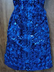 exclusive.. premium.. Blue Floral Sequin Dress