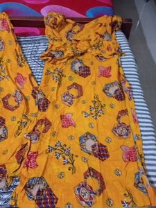 Skirt Plazzo  With Kurti Bell Sleeves