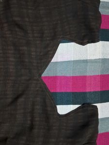 Blouse Coffee Brown With Border Of Cream Design