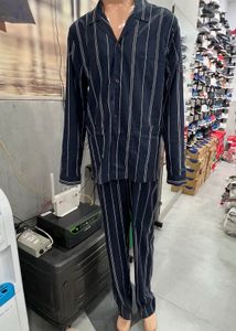 Cotton Striped Night Suit For Men