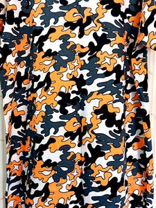New Streachable Night Dress Orange Grey Black