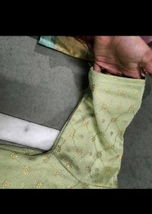 Elegant Green Readymade Saree Blouse