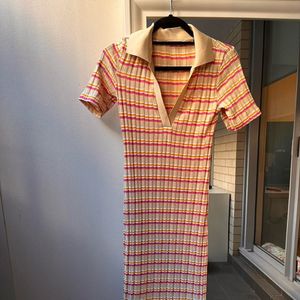 Zara Striped Knit Midi Dress