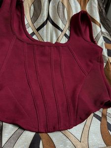 Burgundy Corset Top