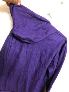 Purple Long Sleeve Cotton Hoodie