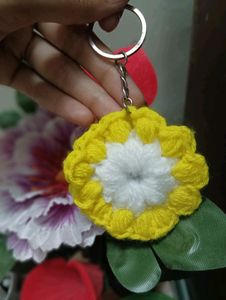 Crochet Flower Keychain