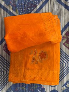 Elegant Orange Saree