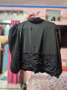 Black Lace Detail Top