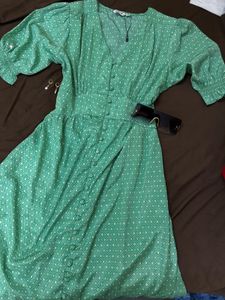 Green Printed Dress