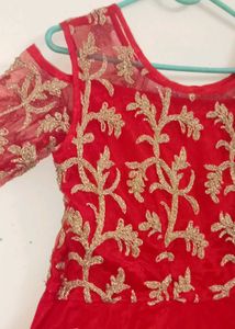 Rust Red Colour ❤️ Anarkali Off Cut Shoulder