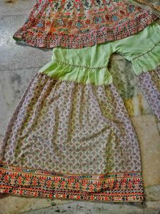 Designer Heavy Mirror Work Sharara Suit Set