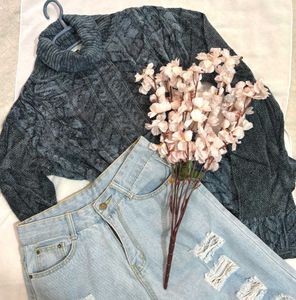 🎁BUY1 GET1 Free Cozy Blue Turtleneck Sweater F