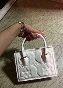 White Floral Handbag