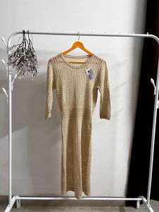New Beige Crochet Dress