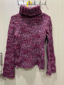Imported Pink Knit Turtleneck Sweater