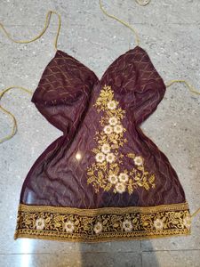 Embroidered Red Ethnic Top