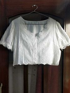 White Flower Crop Top