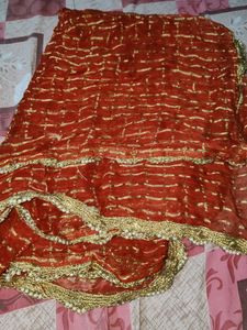 Red &amp; Cream Lehenga