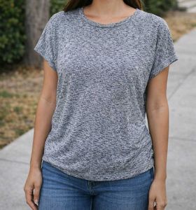 Gray Heathered Short Sleeve Top
