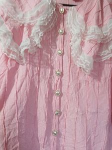 Pinterest 🎀 Pink Ruffle Collar Top