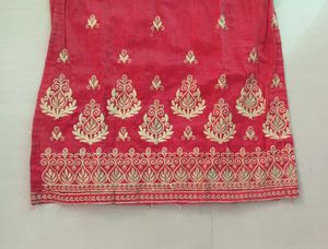 Red Embroidered Kurti